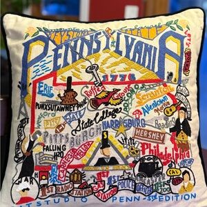 Catstudio Pennsylvania Accent Pillow with Hand Embroidery Detail 20”x 20”
